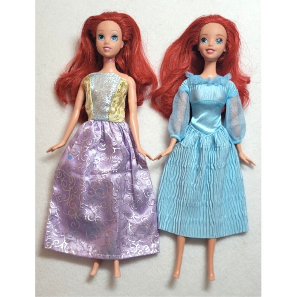 Disney The Little Mermaid Princess Ariel Fashion 11" Doll Lot of 2 Dressed
